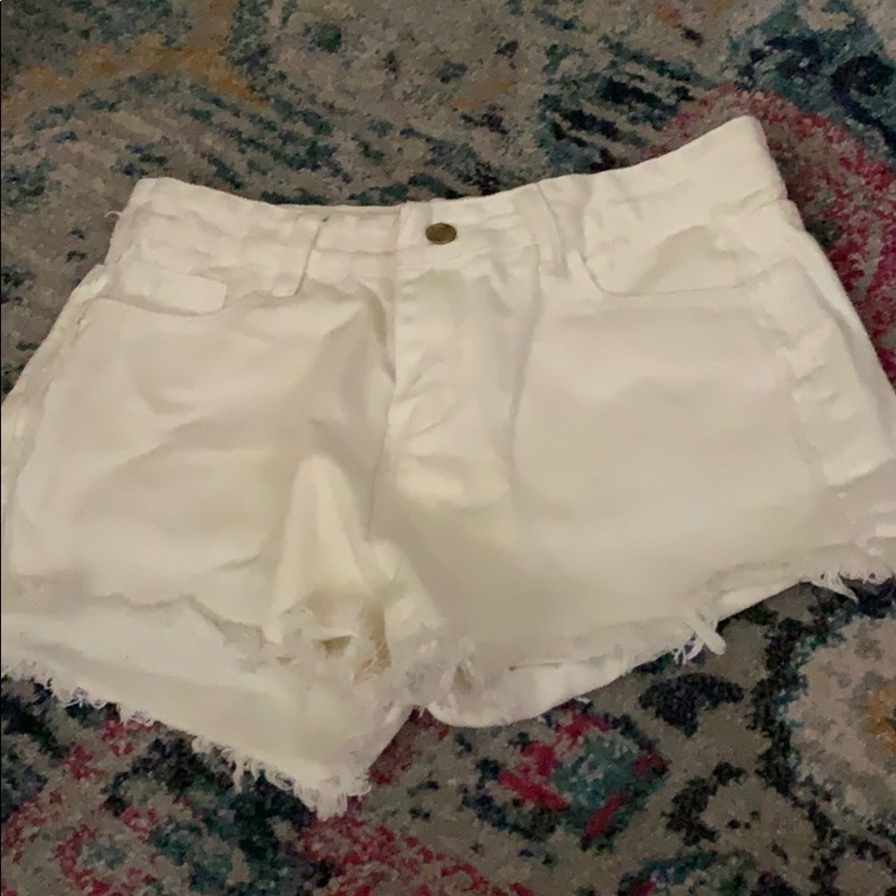 White denim shorts